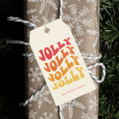 Jolly Groovy Wavy kleurrijke kerst Cadeaulabel