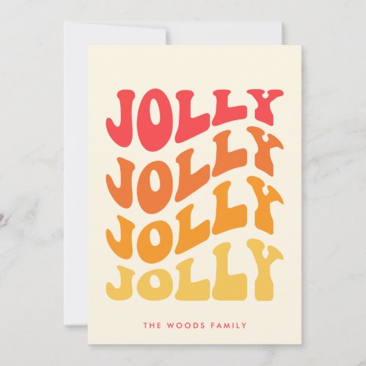 Jolly Groovy Wavy kleurrijke kerst Feestdagenkaart (Voorkant)