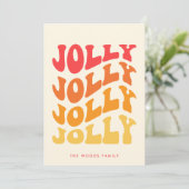 Jolly Groovy Wavy kleurrijke kerst Feestdagenkaart (Staand voorkant)