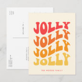 Jolly Groovy Wavy kleurrijke kerst Feestdagenkaart (Voorkant / Achterkant)