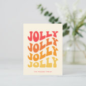 Jolly Groovy Wavy kleurrijke kerst Feestdagenkaart (Staand voorkant)