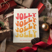 Jolly Groovy Wavy kleurrijke kerst Feestdagenkaart