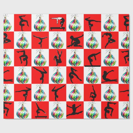 JOLLY GYMNASTIEK KERSTONTWERP CADEAUPAPIER (Vlak)