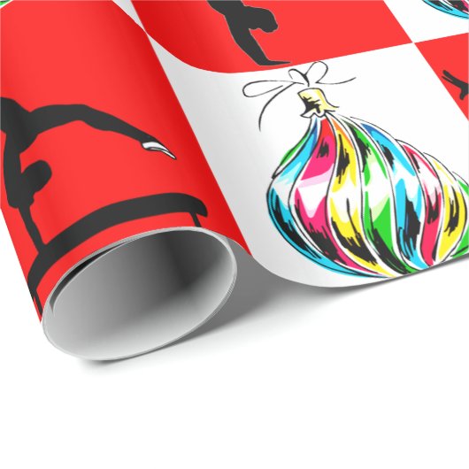 JOLLY GYMNASTIEK KERSTONTWERP CADEAUPAPIER (Rol Hoek)