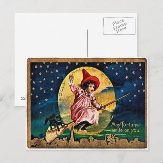 Jolly Hallowe'en Briefkaart (Voorkant / Achterkant)