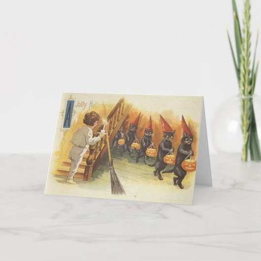 Jolly Halloween Cats Trick of Treing Kaart (Voorkant)