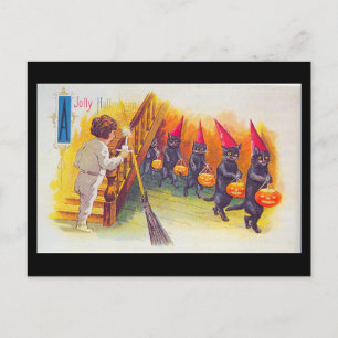  Jolly Halloween kaart Black Cats