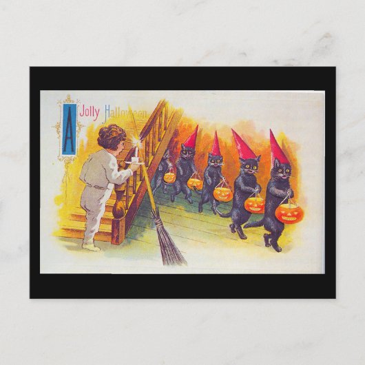 Jolly Halloween kaart Black Cats (Voorkant)