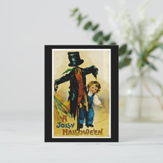 Jolly Halloween Scarecrow Briefkaart (Staand voorkant)