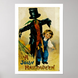 Jolly Halloween Scarecrow Poster
