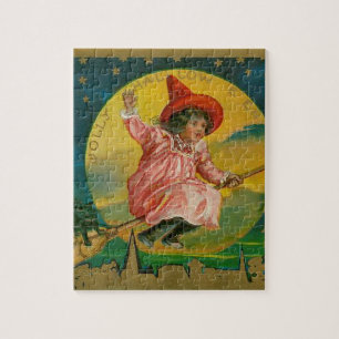 Jolly Halloween Vintage Witch Legpuzzel