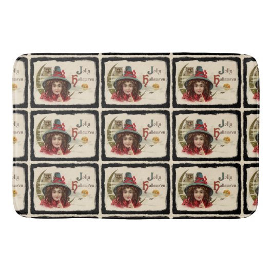 Jolly Halloween Witch Pattern Badmat (Voorkant)