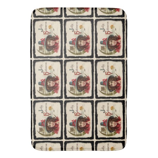 Jolly Halloween Witch Pattern Badmat (Voorkant Verticaal)