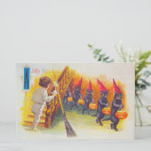 Jolly Halloween (zwarte katten) Briefpapier (Staand voorkant)