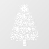 Jolly Happy Cheery Merry kerstboom Cli Raamsticker (Vel)