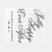 Jolly Happy Ever Na Witte Minimalistische Bruiloft Fleece Deken (Voorkant (Horizontaal))