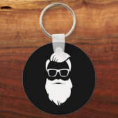 Jolly Hip Hipster Santa Claus kerstcadeau Sleutelhanger (Voorkant)