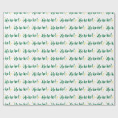 Jolly Ho Ho Feestelijke Geest Wit Naadloos Cadeaupapier (Vlak)