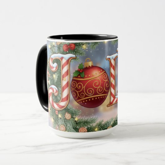 Jolly Holiday Combo mug. 11 or 15 oz Mok (Voorkant links)