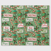 Jolly Holiday Jumble Green Cadeaupapier (Vlak)
