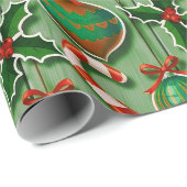 Jolly Holiday Jumble Green Cadeaupapier (Rol Hoek)