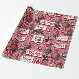 Jolly Holiday Jumble Pink Cadeaupapier