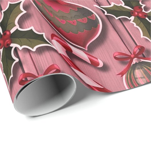 Jolly Holiday Jumble Pink Cadeaupapier (Rol Hoek)