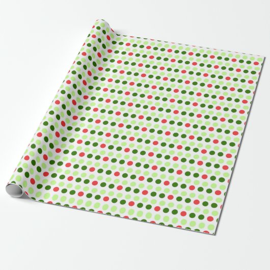 Jolly Holiday Polka Dot Cadeaupapier (Uitgerold)
