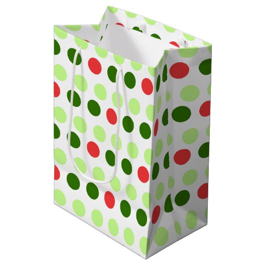 Jolly Holiday Polka Dot Medium Cadeauzakje (Voorkant Gekanteld)