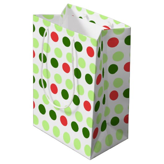 Jolly Holiday Polka Dot Medium Cadeauzakje (Achterkant Gekanteld)