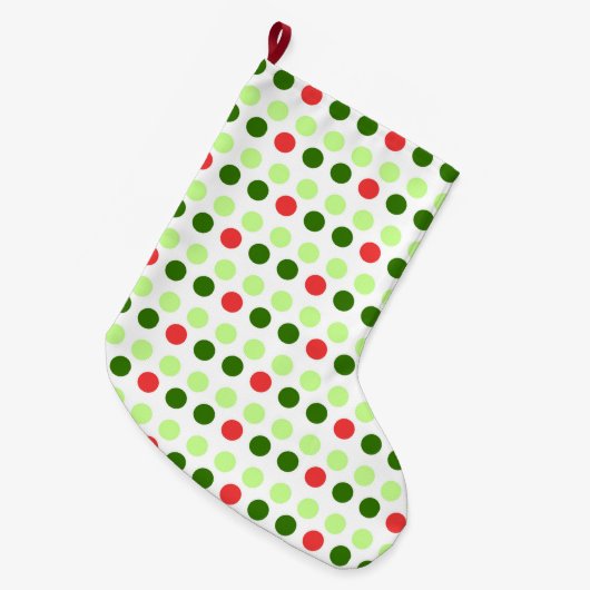 Jolly Holiday Polka Dots Grote Kerstsok (Voorkant (Hangend))