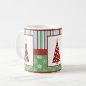 Jolly Holiday Red Polka Dot Tree Kerstmis Koffiemok (Voorkant links)