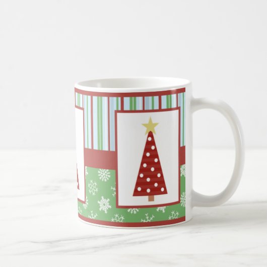Jolly Holiday Red Polka Dot Tree Kerstmis Koffiemok (Rechts)