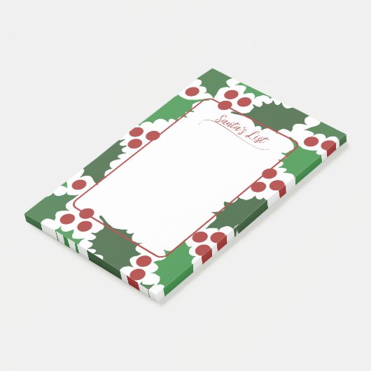 Jolly Holly & Berries Vakantie 4 x 6 Post-it® Notes (Schuin)