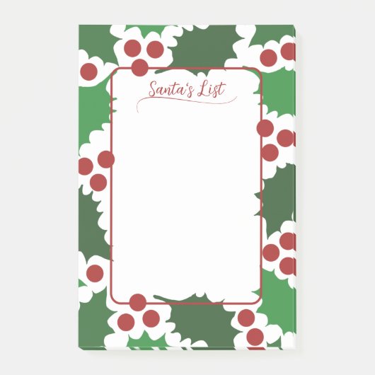 Jolly Holly & Berries Vakantie 4 x 6 Post-it® Notes (Voorkant)