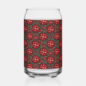 Jolly Holly Flower Christmas Design – Festive Blikvorm Glas (Voorkant)