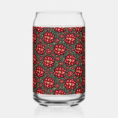 Jolly Holly Flower Christmas Design – Festive Blikvorm Glas (Achterkant)