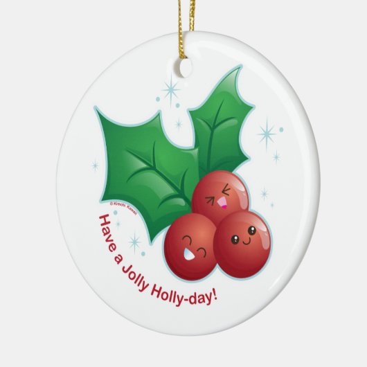 Jolly Holly Keramisch Ornament (Links)