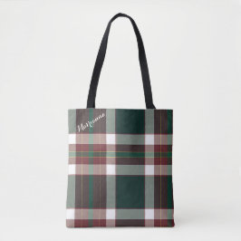 Jolly Holly plaid Tote Bag