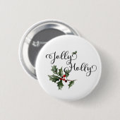 Jolly Holly Ronde Button 5,7 Cm (Voorkant /achterkant)