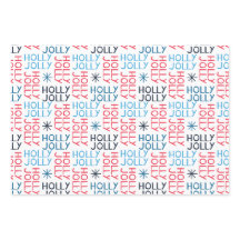 Jolly Holly Typografie Rood Blauw Wit