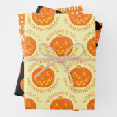 Jolly Jack O Lantern Leuk verjaardagsthema Hallowe Inpakpapier Vel (In situ)