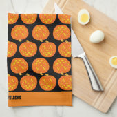 Jolly Jack O Lantern Pattern Schattige Zwart Hallo Theedoek (Quarter Fold)