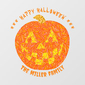 Jolly Jack O Lantern Schattige Welkom Leuk Hallowe Raamsticker (Vel)