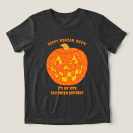 Jolly Jack O Lantern Schattigee Kinder Halloween V Tri-Blend Shirt