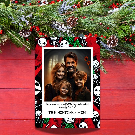 Jolly Jack O'Lantern Familiefoto Feestdagenkaart