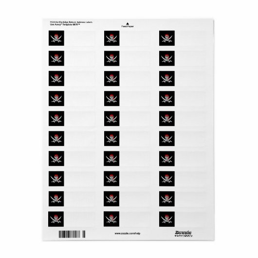 Jolly Jack Pirate adreslabel Etiket (Full Sheet)