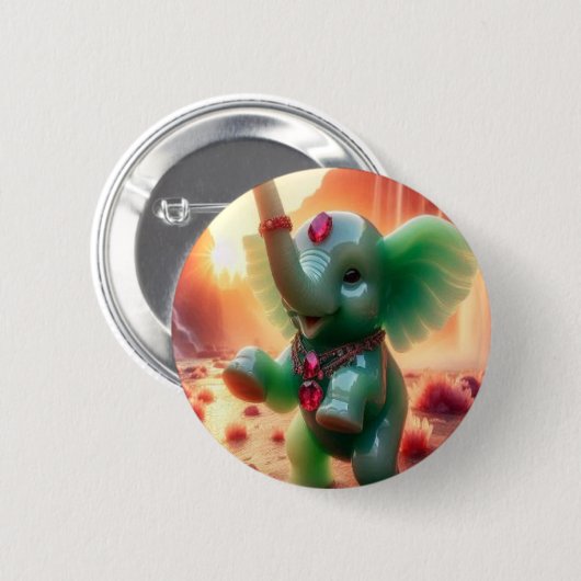 Jolly Jade Elephant Button (Voorkant /achterkant)