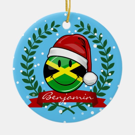 Jolly Jamaican Flag KerstStyle Keramisch Ornament (Voorkant)