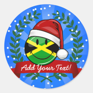 Jolly Jamaican Flag KerstStyle Ronde Sticker